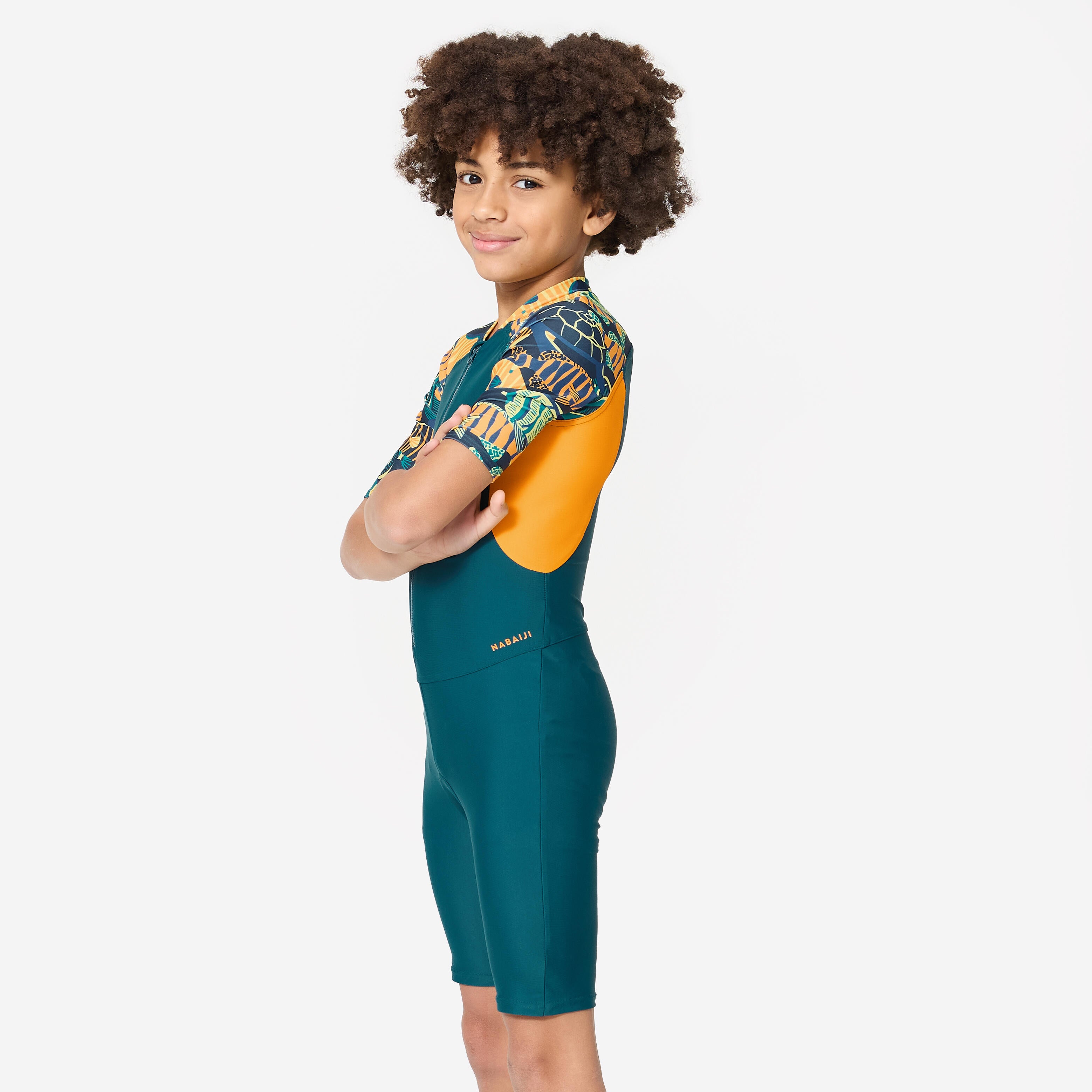 Kids Swimsuits: Green & Orange