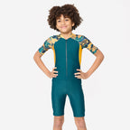 Kids Swimsuits: Green & Orange